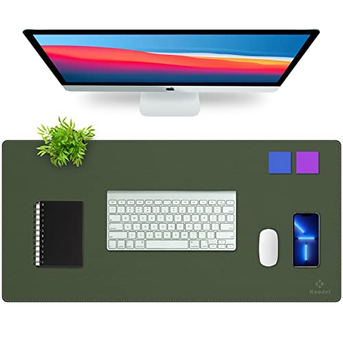 K KNODEL Tapis de Bureau, Tapis Bureau, Tapis Bureau Sous Main, Tapis de Portable, Sous Main Bureau, Double Face (35cm x 60cm, Vert foncé)