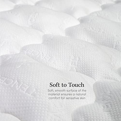 Tencel Mattress Pad With Fitted Skirt - Extra Plush Moisture Wicking Topper - Cooling Pillow Top Mattress Cover - Firm Protector - King #TOP3