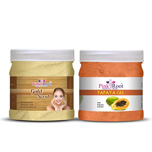 Image of Pink Root Gold Scrub 500gm with Papaya Gel 500gm