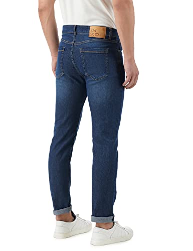 Image of INKD Men's Slim Fit Jeans - Mid-Rise | Cotton Blend | Contrast Stitch | Stretchable Fabric | Classic 5 Pocket Styling | Men's Bottomwear (Available in Plus Sizes)