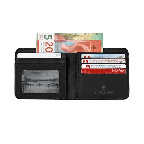 Victorinox Travel Essentials, Bi-Fold Wallet, RFID Wallet with Bill Compartment, Card Slots, ID Window and Coin Pocket - Black3