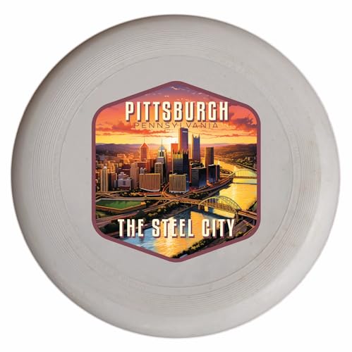 Pittsburgh Pennsylvania The Steel City Design Souvenir Frisbee Flying Disc 4-Pack