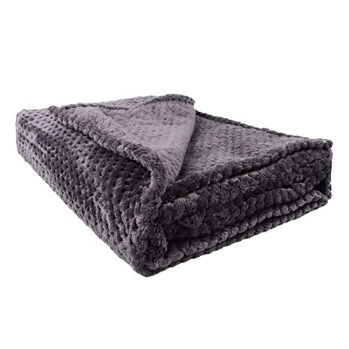 Image of Baby Throw Blanket Swaddle Fleece Toddler Blankets Plush Warm Kids Receiving Blankets for Newborn Boys Girls Bed Stroller Crib Travel (Black Gray, 39"×55“)