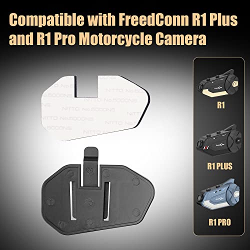 FreedConn Accessories Sticker Clip for R1Plus/R1 Pro/R1 Motorcycle Bluetooth with Camera Helmet Intercom Mount Glue Base Installation Bracket Accessory 1 Pack/Standard