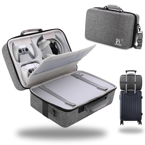 Hard Shell Carrying Case for PS5, Travel Case Compatible with PS5 Console Controller, Shockproof Protective Storage Bag for Playstation 5 Disk Digital Edition, Headset, Base and Game Accessories(Grey)