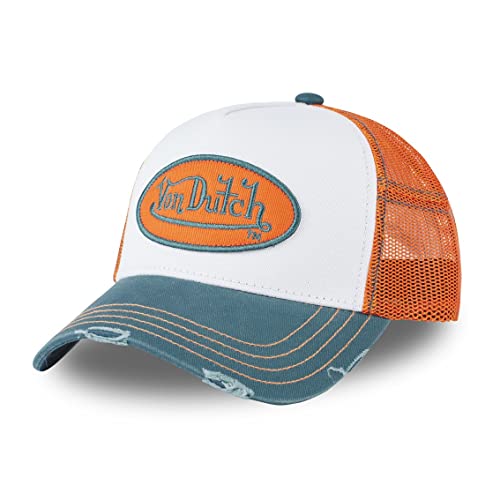 Casquette baseball mixte blanche et orange de taille unique réglable pour toutes les saisons