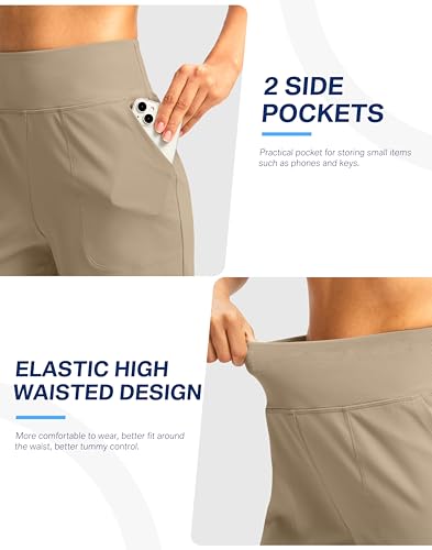 Image of G Gradual Women's Athletic Shorts 6 inch High Waisted Stretchy Bermuda Shorts for Women Quick Dry Summer Casual Shorts