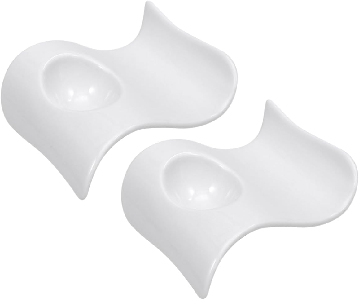 2pcs Egg Cup for Home Ceramic Egg Holder Wave Pattern Tray Stand Suitable for Home Restaurant