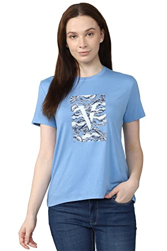 Van Heusen Women's Regular Fit T-Shirt (VWCTURGPL40200_Light Blue S)