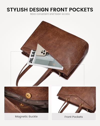 LOVEVOOK Durable Leather Work Tote