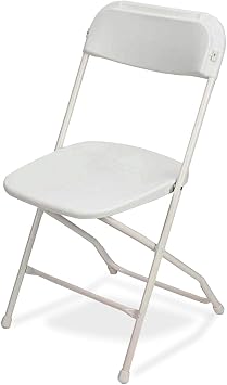 EventStable TitanPRO Stackable Plastic Folding Chair, White, 6-Pack