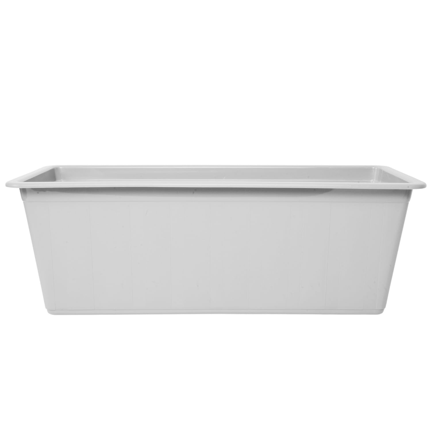 Window Box Flowerpot Planter Rectangle Long Plastic Pot Indoor Outdoor Classic Traditional Decor Balcony Garden Home Lightweigh Slim (White, L40cm x W18cm x H14cm)