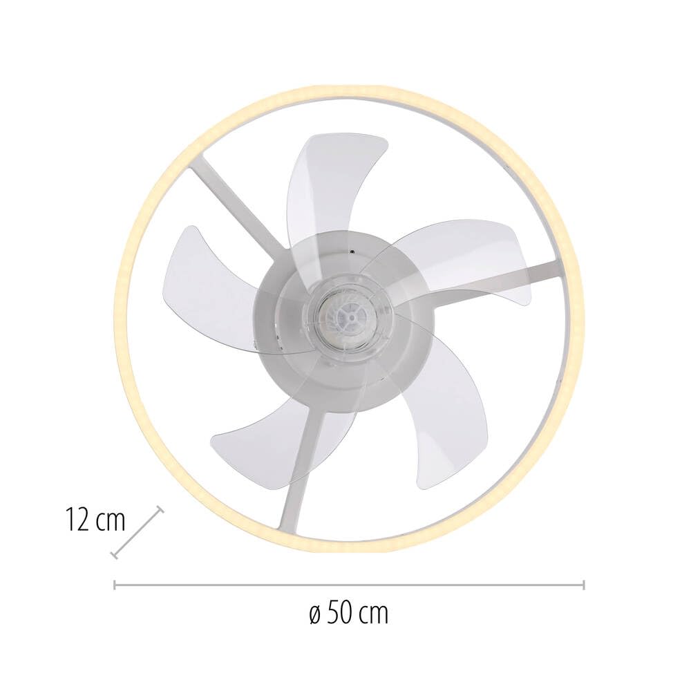 Just Light. LED Deckenleuchte Deckenventilator D= 50cn warmweiß-kaltweiß