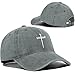 Christan Jesus Cross Baseball Cap Embroidered Dad Hat Adjustable Fashion Hats for Men Women Polo Trucker Unisex Style Headwear(Grey)