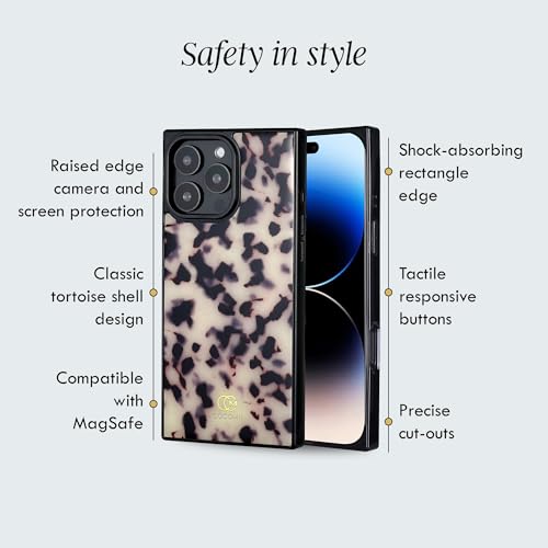 Image of COCOMII Rectangle for iPhone 15 Pro Case, Ivory Tortoiseshell
