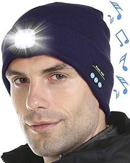 Attikee Bluetooth Hat Beanie with Headphones, Winter Knitted Music Cap with Stereo Speakers & Mic, Unisex Torch Hat for Men Women Teens