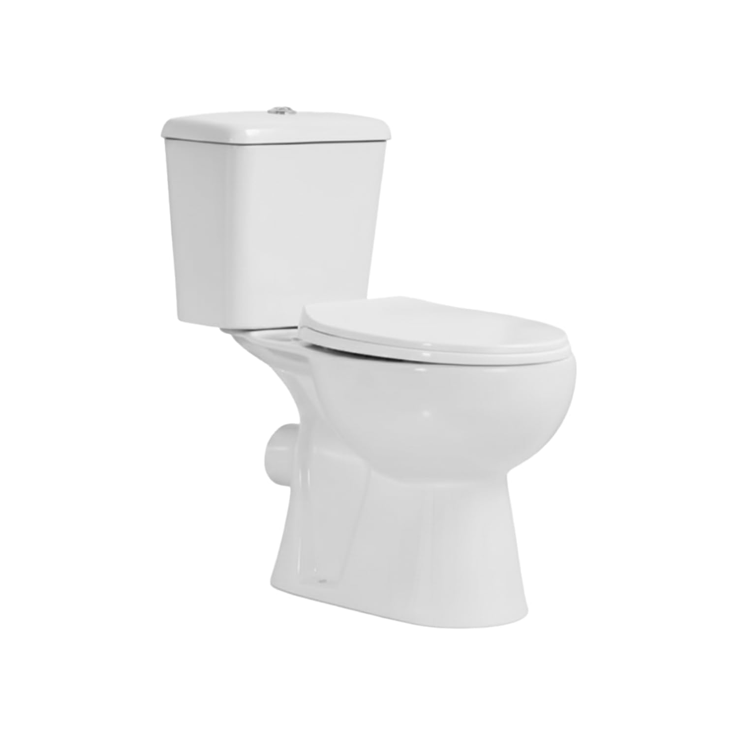 Go Bathrooms Rimless Close Coupled Toilet Ceramic Modern Bathroom Toilet Pan & Cistern Soft Close Seat White Round 66 x 38 x 74cm