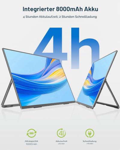 EVICIV 15.6" Drahtloser Portable Monitor mit 8000-mAh Akku 125% sRGB – Ansicht 5