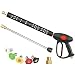 Atmozon Long Pressure Washer Spray Gun, Replacement Lance Extension Wand,Adjustable Length High Pressure Washer Gun,M22 14 Thread,M22 15 Coupler,4000PSI