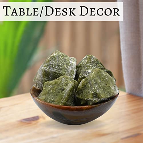 Image of Amazing Gemstone 2 Pieces Vesuvianite Raw Crystals and Healing Stones, Natural Rocks for Tumbling and DIY Raw Stones and Crystals