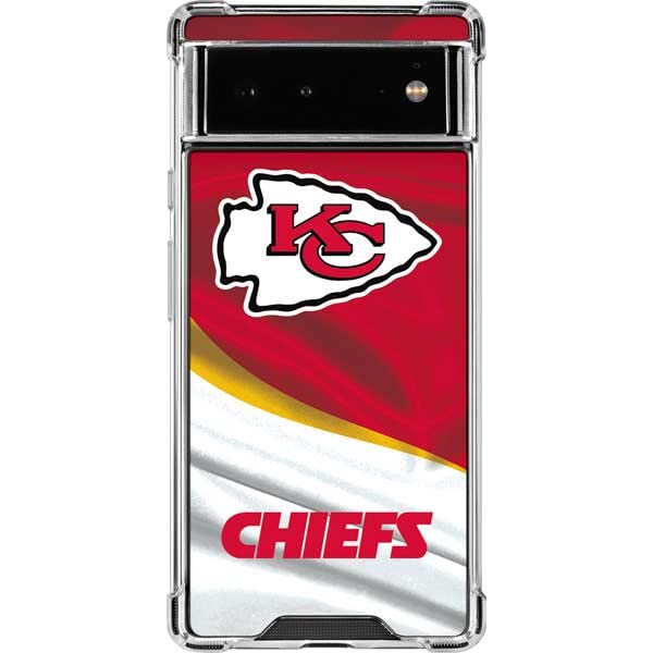 Skinit Clear Phone Case Compatible with Google Pixel 6 - Officially Licensed NFL Kansas City Chiefs Design