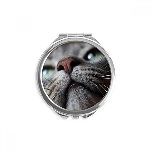 Miroir rond maquillage de poche chat mignon format portable 2,6 pouces