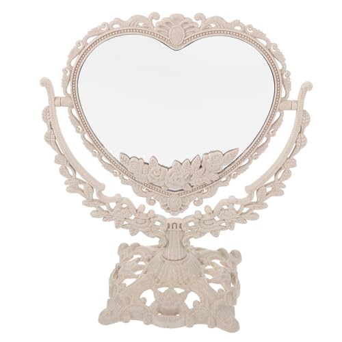 Ipetboom 1Pc European Retro Pattern Desktop Makeup Mirror High Definition Cosmetic Mirror for Beauty for Vanity Table Bedroom Living Decor