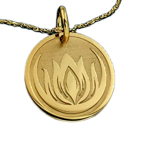 Colgante de flor de loto en plata de ley 925 y baño de oro LKBEADS