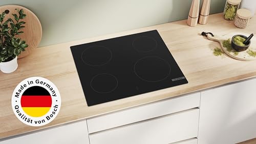 Bosch HND210CS63, Einbau-Herd-Set, Einbau-Herd 60 cm, HEA510BS3, Serie 2, 3D-Heißluft, Versenkknebel, Edelstahl & Elektro-kochfeld 60 cm, NKE611GA2E, Serie 4, Herdgesteuert, Rahmenlos