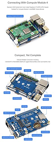Placa base CM4-IO-BASE-B para añadir puertos HDMI y USB ausentes en Raspberry Pi Compute Module 5