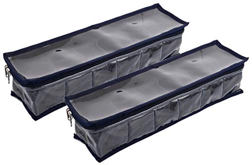 Kuber Industries Watch Case With 6 Roll|Wrist Watch Holder|Watch Organizer|Bracelet Pouch Transparent Top|Pack of 2 (Blue) (B08482N4F6) Amazon Price History, Amazon Price Tracker