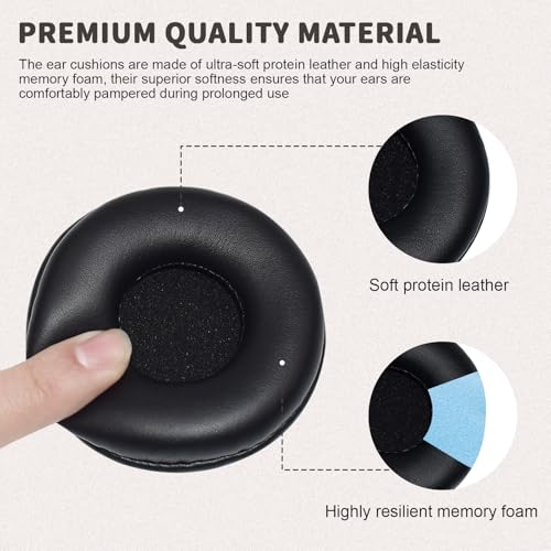 Replacement Ear Pads para Sony MDR-PQ2, MDR-NC6, AKG K518, K518DJ, K518LE, K81 – Almohadillas de cuero proteico compatibles con audífonos over-ear miniatura 5