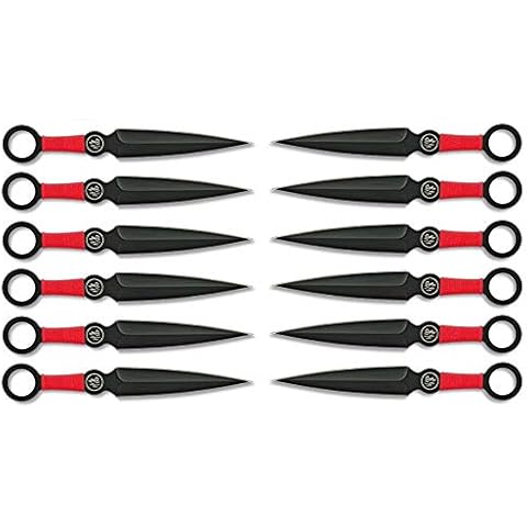 VIKING GEAR 12er Messer-Set Naruto Wurfmesser Throwing Knives - Outdoor Messer mit Etui - Gürtelmesser - Fliegende Pfeile - Kunai Cover