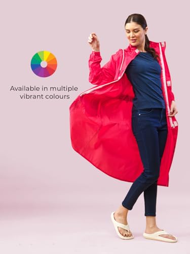 Image of LUX VENUS Solid Long Raincoat for Women