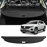 AUXKO Retractable Cargo Cover for Volkswagen Atlas Cross Sport 2025-2020, Trunk Cover Security Shade Cover for 2024 2025 VW Atlas Cross Sport Shielding Anti-Peeping Luggage Privacy Cover, Carbon Fiber