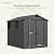 Greesum 6x8FT Plastic Outdoor Storage Shed with Floor, Resin Sheds with Lockable Double Door, Tool Sheds with Window and Vents, for Backyard, Garden, Patio, Dark Gray