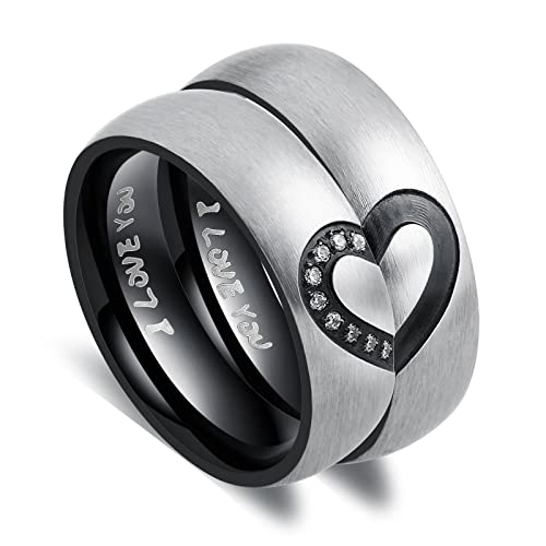 Bague mariage fantaisie anneau couple noir or rose pour le quotidien