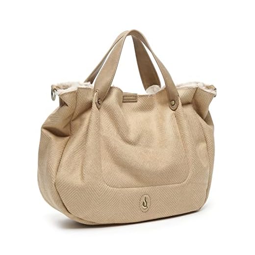 Abbacino Bolso shopper pequeño de mujer con borreguillo en beige Beige