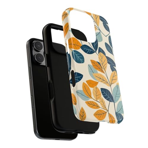 Coque iPhone 16 Pro bleue feuille colorée pour sublimer votre style