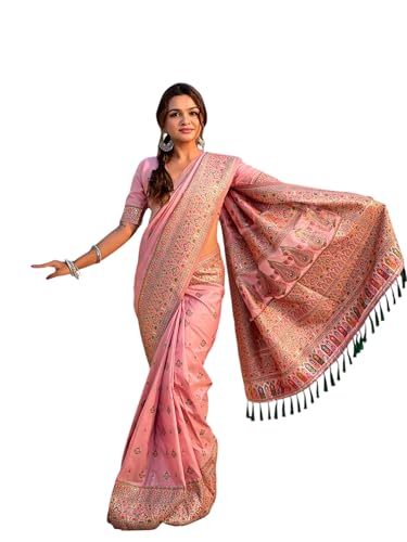 Image of Original Pashmina Kashmiri Silk Zari Woven Saree