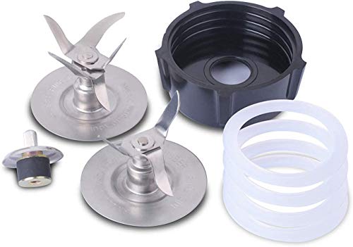 Poweka Cuchillas de Batidora 4980 4961 para Oster y Osterizer 7 10 16 Velocidad con 4902 Base de Jarra Anillo de Sellado y Kit de Reparación de Acoplamiento