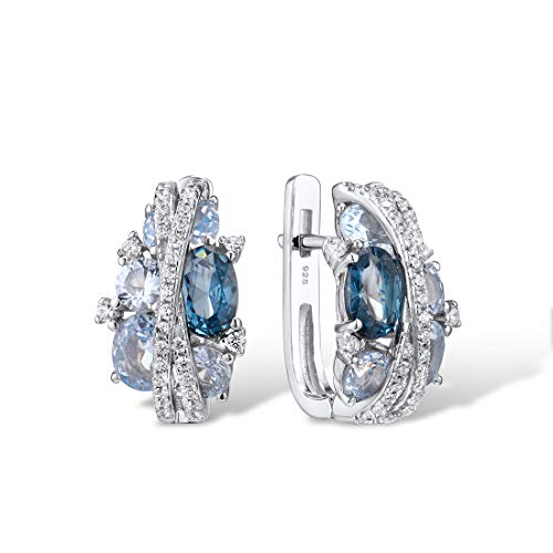 Santuzza 925 Sterling Silver Twist Dangle Earrings Cubic Zirconia Drop Earrings for Women