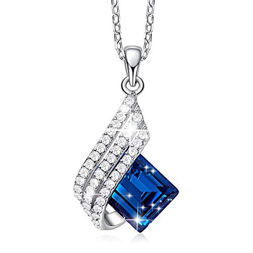 Colliers en argent avec pendentif bleu en cristaux, le cadeau idéal pour les filles