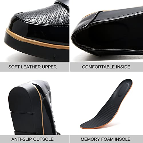 Image of UZB Slip On Loafers for Womens Leather Comfort Memory Foam Dress Shoes