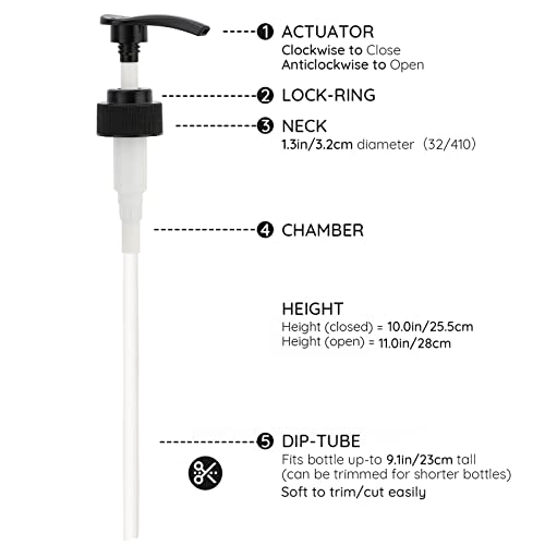 Image of Segbeauty Lotion Dispenser Pump Head, 3 Pack Shower Bottle Pump Replacement, Plastic Tube Pump Top Set Fits Bottle Neck 1.2in Shampoo and Conditioner Dispenser Bathroom Kitchen