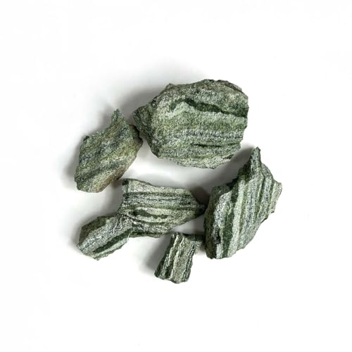 Image of Green Zebra Jasper Raw Stone 250g | 2-3 Pcs Natural Healing Crystal for Grounding, Harmony & Strength | Decorative Stones for Home Decor, Living Room, Office & Vastu Showpiece