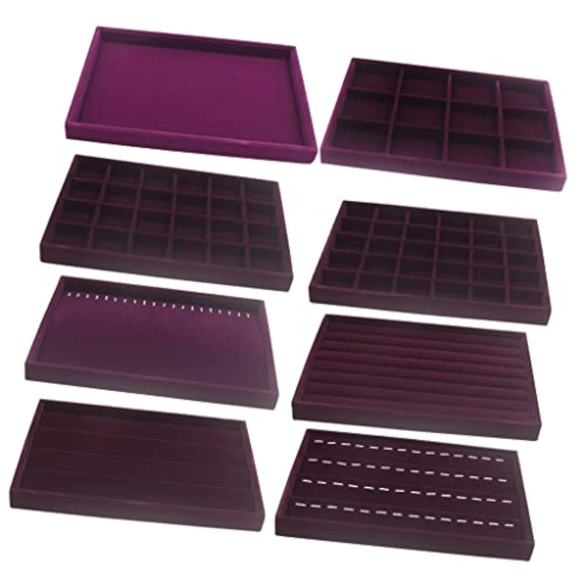 Purple Jewelry Display Organizer Box Tray Showcase