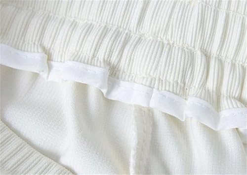 Women Solid Loose Straight Pants Elastic High Waist Wide Leg Sweatpants Lace Up Pants3