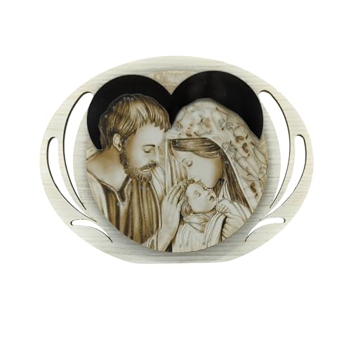 Tableau Sainte Famille en bois, icône de protection et d'amour pour votre foyer