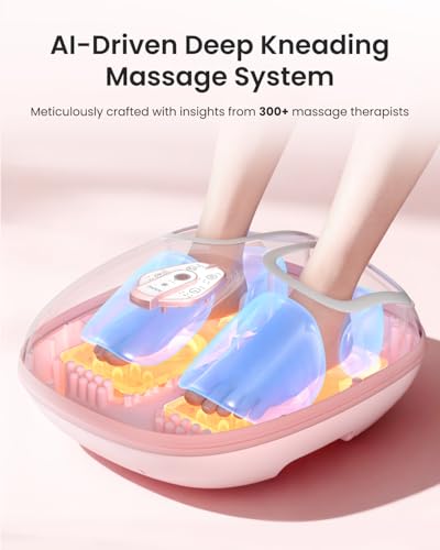 Image of RENPHO Foot Massager Machine with Heat [2026 Upgraded], Birthday Gifts for Women Men Mom Dad, Shiatsu Foot Massager for Plantar Fasciitis, Cordless Control, Self Care Relaxation Gifts, Pink